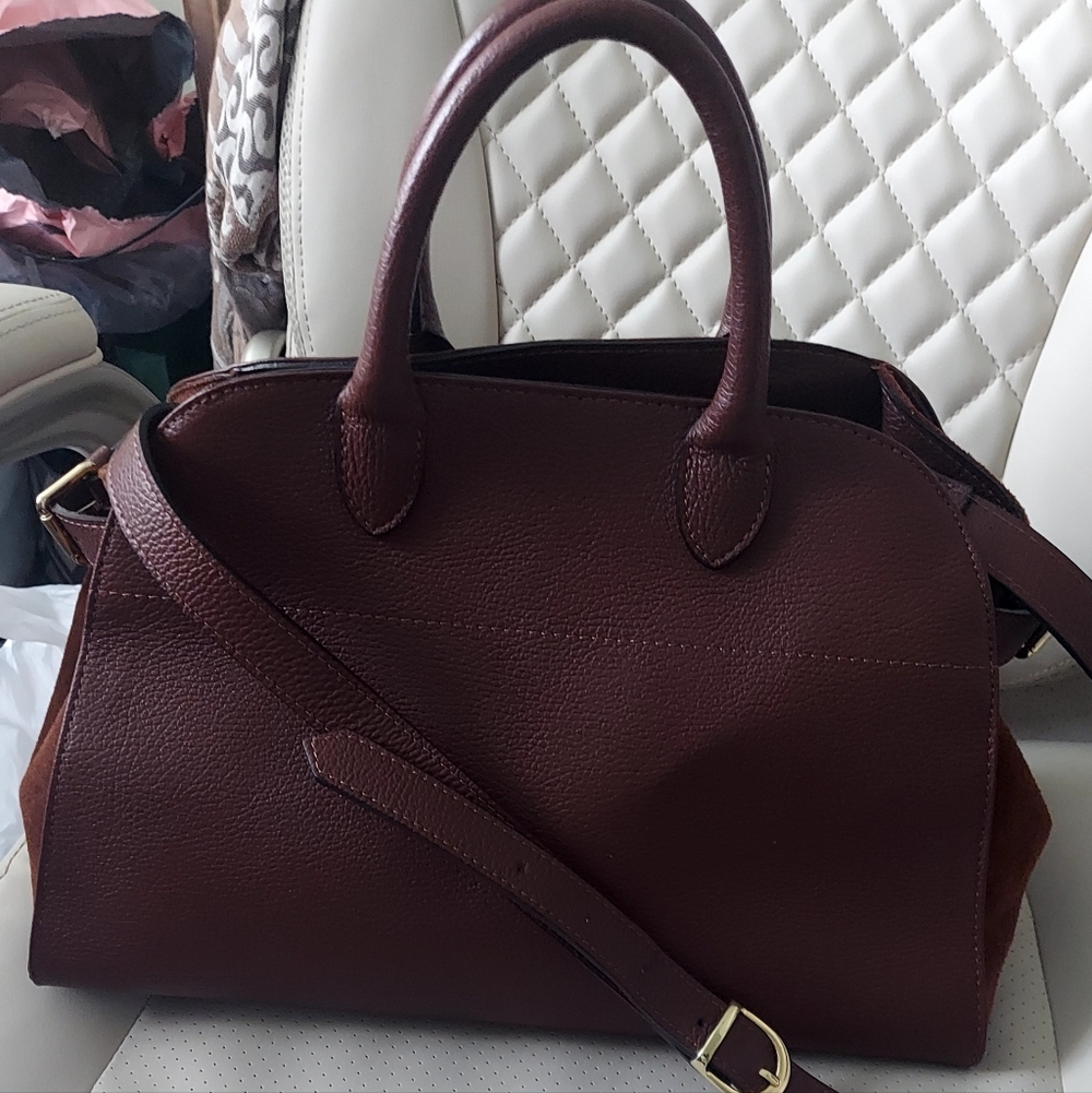 🏷Anna PAOLA Italian Leather And Suede Elegant Handbag NWOT - Picture 9 of 10